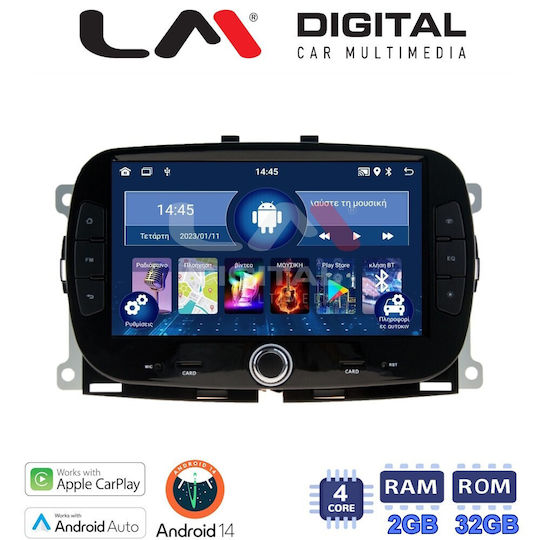 LM Digital Auto-Audiosystem für Fiat 500 2016> (Bluetooth/USB/WiFi/GPS/Apple-Carplay/Android-Auto) mit Touchscreen 9"