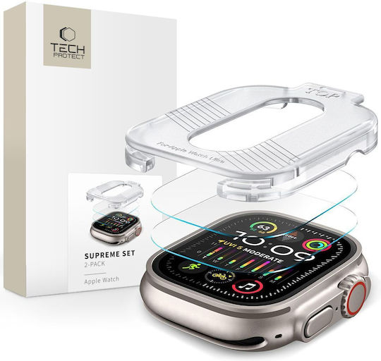 Закалено стъкло Tech-protect Supreme комплект 2 броя за Apple Watch Ultra 1 / 2 49 мм прозрачно