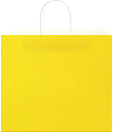 vidaXL Paper Bag for Gift Yellow 32x28x22cm. 50pcs