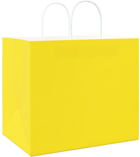 vidaXL Paper Bag for Gift Yellow 32x28x22cm. 50pcs