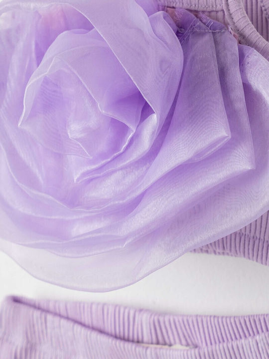 Kinder-Set mit Leggings Sommer 2Stück Lilac