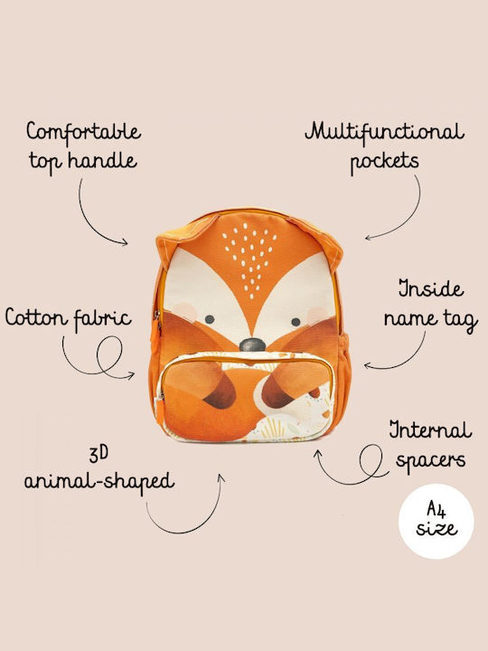 Sassi Junior Fox Fox School Backpack For Kindergarten With Water Bottle Holder Multicolour