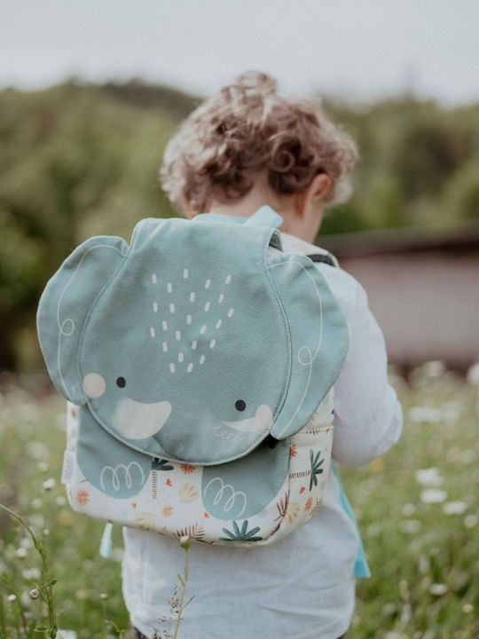 Sassi Junior Elephant Elephant Σχολική Τσάντα Πλάτης Νηπιαγωγείου Γκρι με Θήκη για Παγούρι