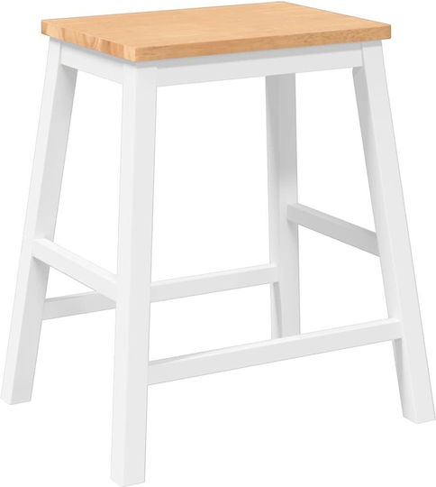 Stool Bar with Backrest Wooden Coffee 2pcs 52x41x63cm