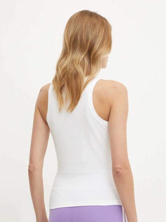 Essentials Linear Women's Blouse Cotton Sleeveless White