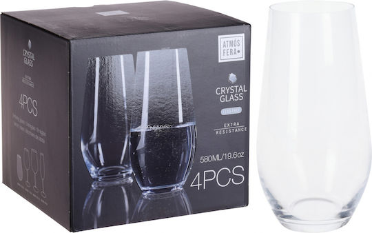 Excellent Houseware Σετ Ποτήρια Νερού από Κρύσταλλο 580ml 4τμχ