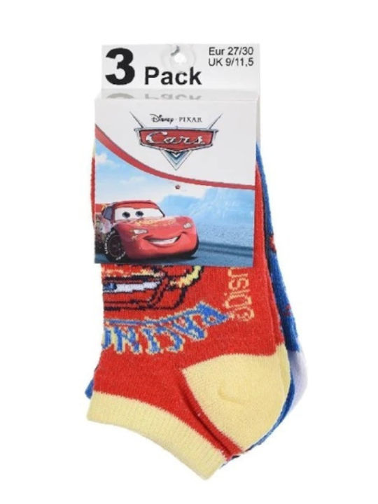 Disney Kids' Ankle Socks Cars Colorful 3 Pairs