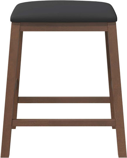 Stool Bar with Backrest Wooden Coffee 2pcs 52x41x63cm