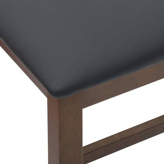 Stool Bar with Backrest Wooden Coffee 2pcs 52x41x63cm