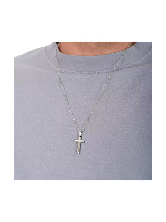 Oxzen Men's Cross from Steel with Chain