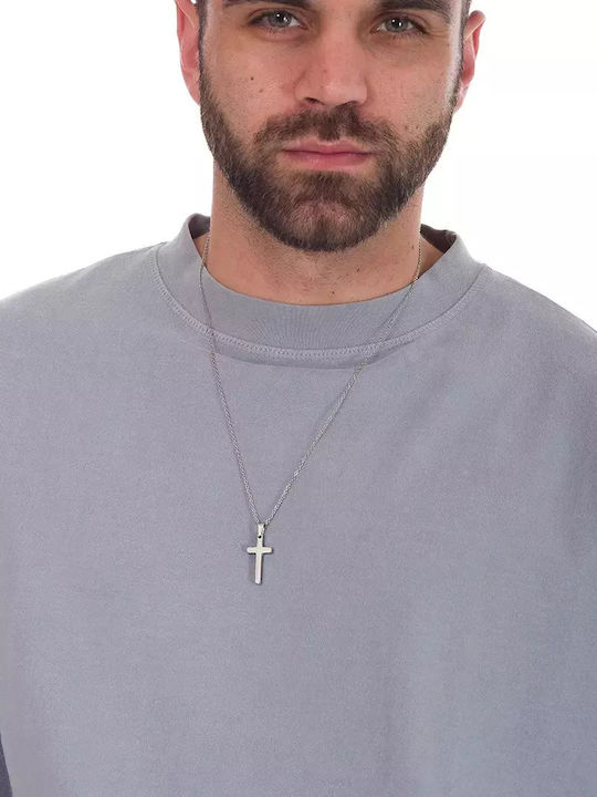 Oxzen Men's Cross from Steel with Chain