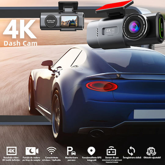 Set Camera DVR Auto 4K cu Ecran 2" pentru Parbriz & Camera de Marsarier