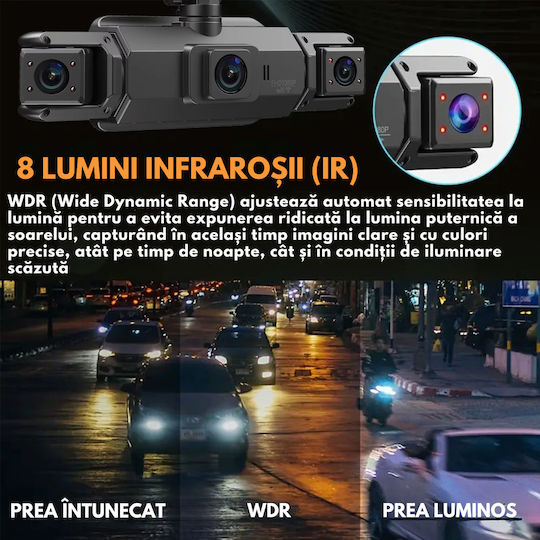 Set Camera DVR Auto 1080P cu Ecran 3" pentru Parbriz & Camera de Marsarier