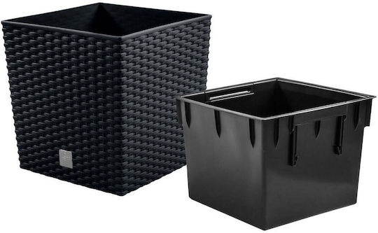 Prosperplast Саксия Пластмаса Антрацит 32x32x32.5см.