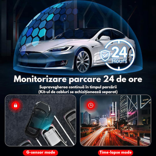 Set Camera DVR Auto 4K cu Ecran 2" pentru Parbriz & Camera de Marsarier