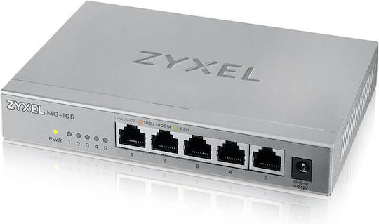 Zyxel XMG-105 Unmanaged L2 Switch with 5 Gigabit (1Gbps) Ethernet Ports