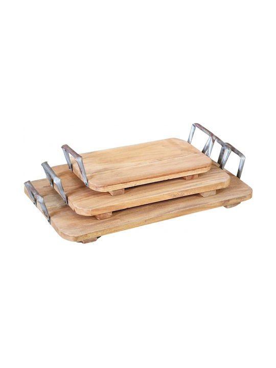 Wooden Trays Set of 3 Nextdeco M55xD31cm M44xD26cm M35xD20cm