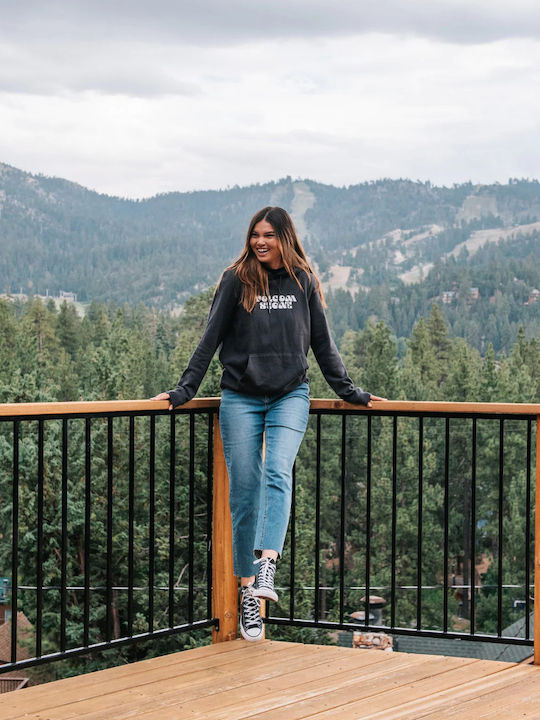 Truly Long Women's Sweatshirt Hooded Vintage Black