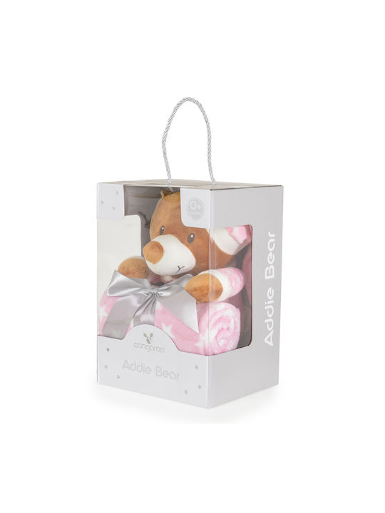 Cangaroo Blanket Nursery Swaddling Blankets Addie Bear Pink with Animal 75x90cm