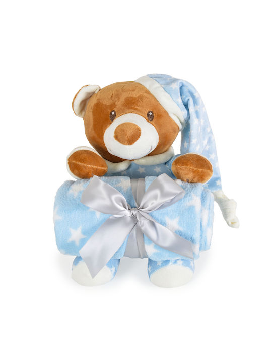 Cangaroo Одеяло Детски пелени за пелени Addie Bear Син с Животно 75x90см.
