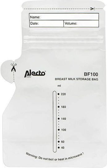 Alecto Baby Σακουλάκια Αποθήκευσης Μητρικού Γάλακτος 220ml 100τμχ