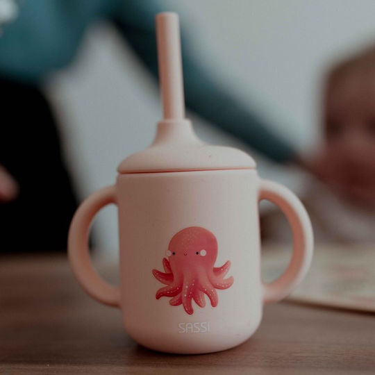 Sassi Junior Kleinkinderbecher aus Silikon Rosa 120ml