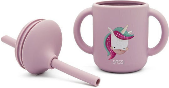 Sassi Junior Παιδικό Ποτηράκι από Σιλικόνη Ροζ 120ml
