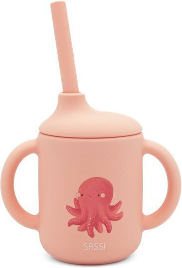 Sassi Junior Kleinkinderbecher aus Silikon Rosa 120ml