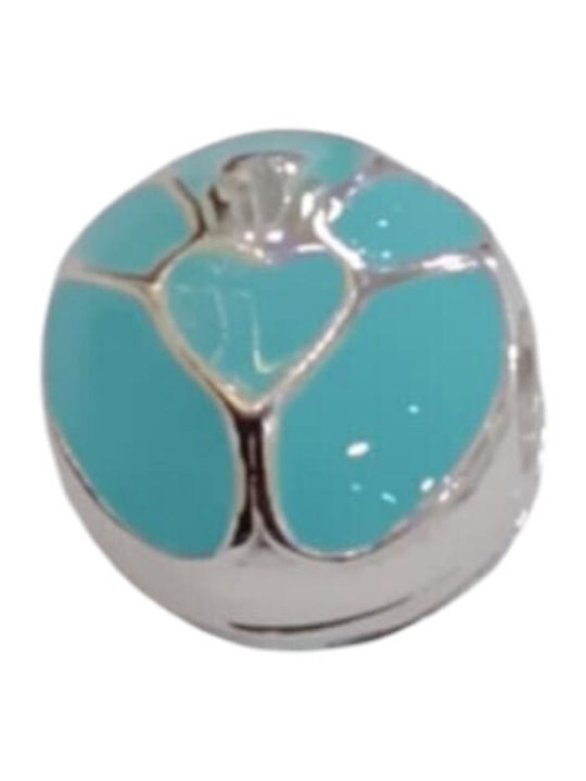 Kalliopisilver Silver 925 Symbol Charm Round Silver Light Blue Enamel D030-1-lightblue