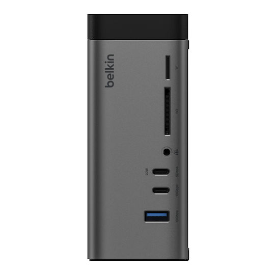 Belkin 11-in-1 Pro GaN Dock USB-C Docking Station with HDMI 4K PD Ethernet and Support for 3 Monitors Gray