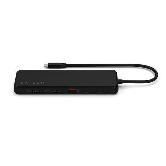 Satechi 13-in-1 USB-C USB-C Docking Station με HDMI/DisplayPort 4K PD Ethernet και σύνδεση 3 Οθονών Μαύρο