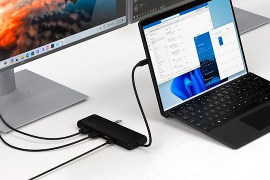 Satechi 13-in-1 USB-C USB-C Docking Station με HDMI/DisplayPort 4K PD Ethernet και σύνδεση 3 Οθονών Μαύρο