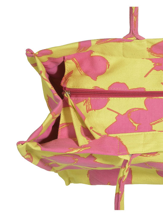 Ble Resort Collection Fabric Beach Bag Floral Yellow