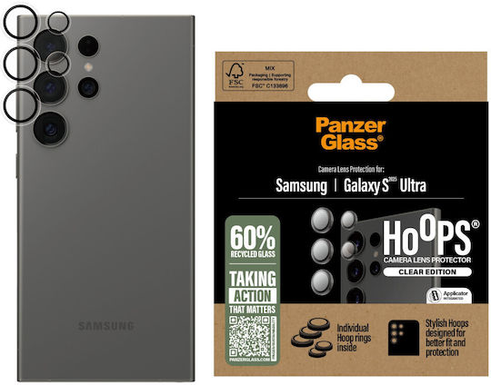 PanzerGlass Hoops Kameraschutz Gehärtetes Glas Transparent für das Galaxy S25 Ultra PGRHOTRG38488