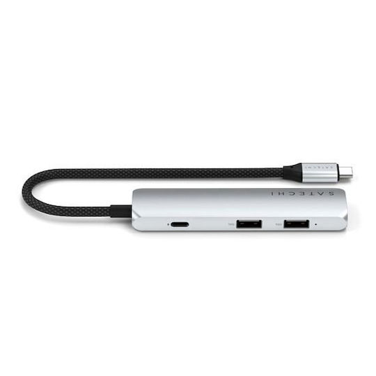 Satechi USB-C Docking Station με HDMI 4K PD Ασημί (ST-P4SS)