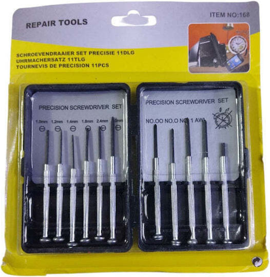 Set de șurubelnițe de precizie 11 bucăți pentru ceasuri, telefoane, laptopuri, ochelari, ceasornice 168