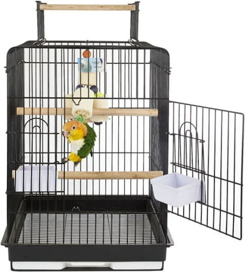 Open Top Parrot Cage King Kong Black Dimensions 49x49x86