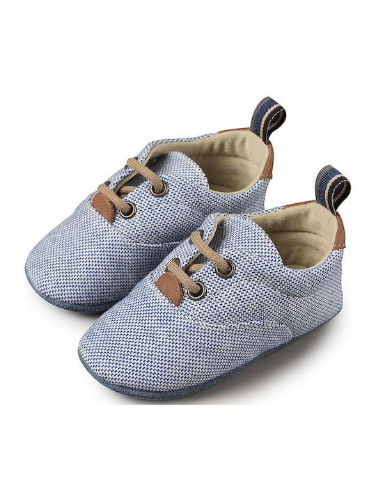 Babywalker Βαπτιστικά Δερμάτινα Sneakers Γαλάζια