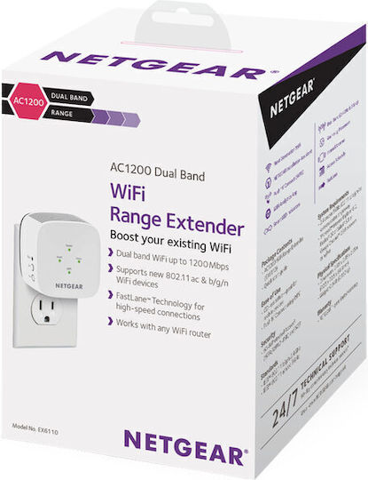 NetGear EX6110 WiFi Extender Dualband (2,4 & 5 GHz) 1200Mbps