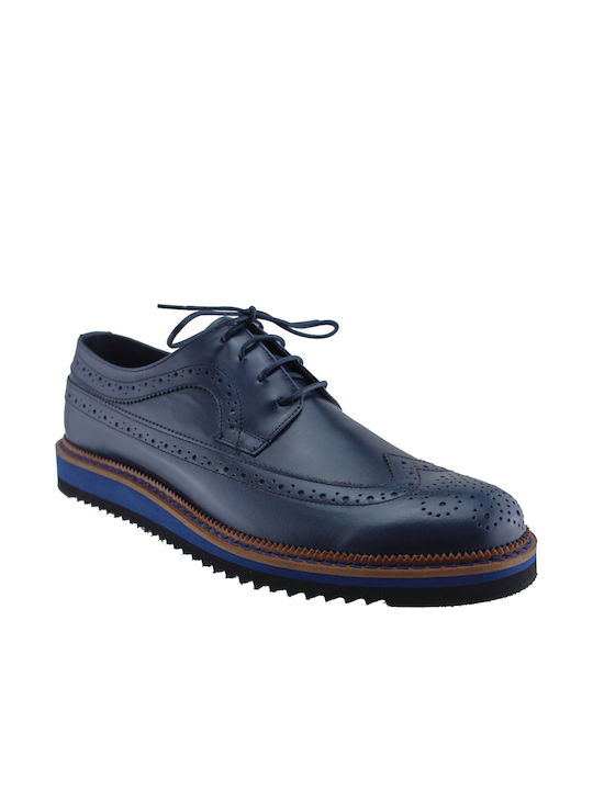 Antonio Shoes Men's Leather Oxfords Blue