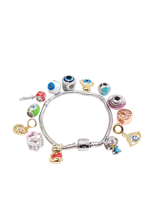 Kalliopi Silver Charm Cu Pietre Din Argint Roșu