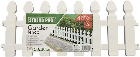 Strend Pro Bordură de Grădină din Plastic în Culoarea Alb 50x30cm
