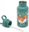 Sassi Junior Fox Kids Water Bottle Stainless Steel with Straw 500ml (Various Designs/Colours)