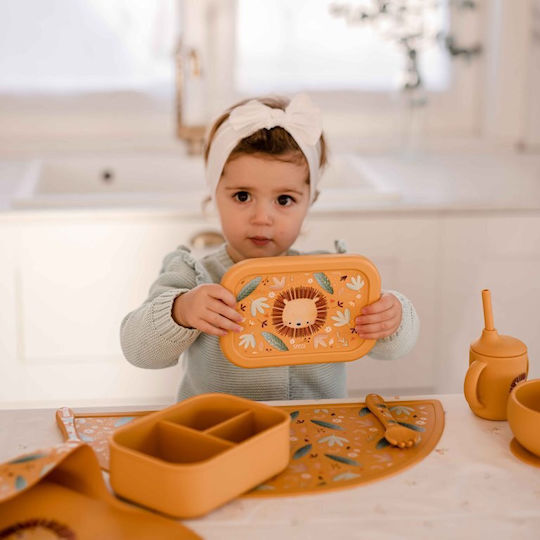 Sassi Junior Lion Lion Πλαστικό Παιδικό Δοχείο Φαγητού 0.7lt Πορτοκαλί 17.3 x 12εκ.