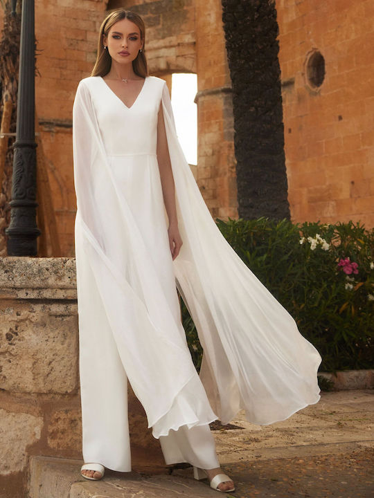 Braut-Elfenbein-Jumpsuit Lotus