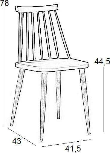 Mirella Kitchen Polypropylene Chair White 42x45.5x78.5cm