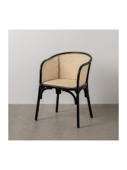 Dining Room Wooden Chair Black 56x58x77cm