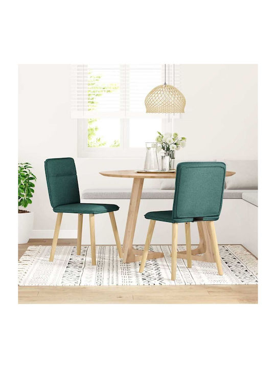 Dining Room Fabric Chair Dark Green 45x54x86cm 2pcs