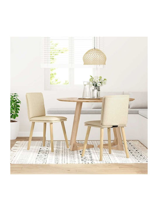 Dining Room Fabric Chair Cream 45x54x86cm 2pcs