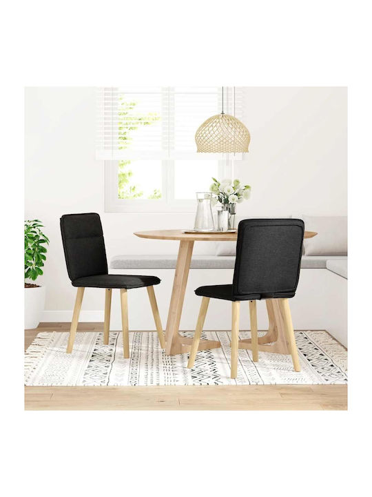 Dining Room Fabric Chair Black Velvet-Black Metal 45x54x86cm 2pcs